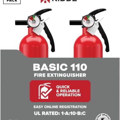 Kidde Basic 110 Fire Extinguisher for Home, 1-A:10-B:C, FA110G, 2 Pack | Residential Multi-Purpose Extinguisher for Small Common Household Fires, 2.5 lb. Dry Chemical