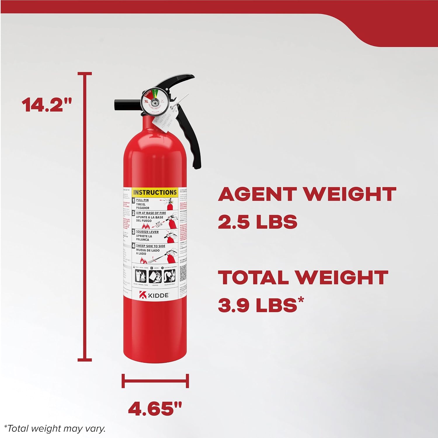 Kidde Basic 110 Fire Extinguisher for Home, 1-A:10-B:C, FA110G, 2 Pack | Residential Multi-Purpose Extinguisher for Small Common Household Fires, 2.5 lb. Dry Chemical - Image 8