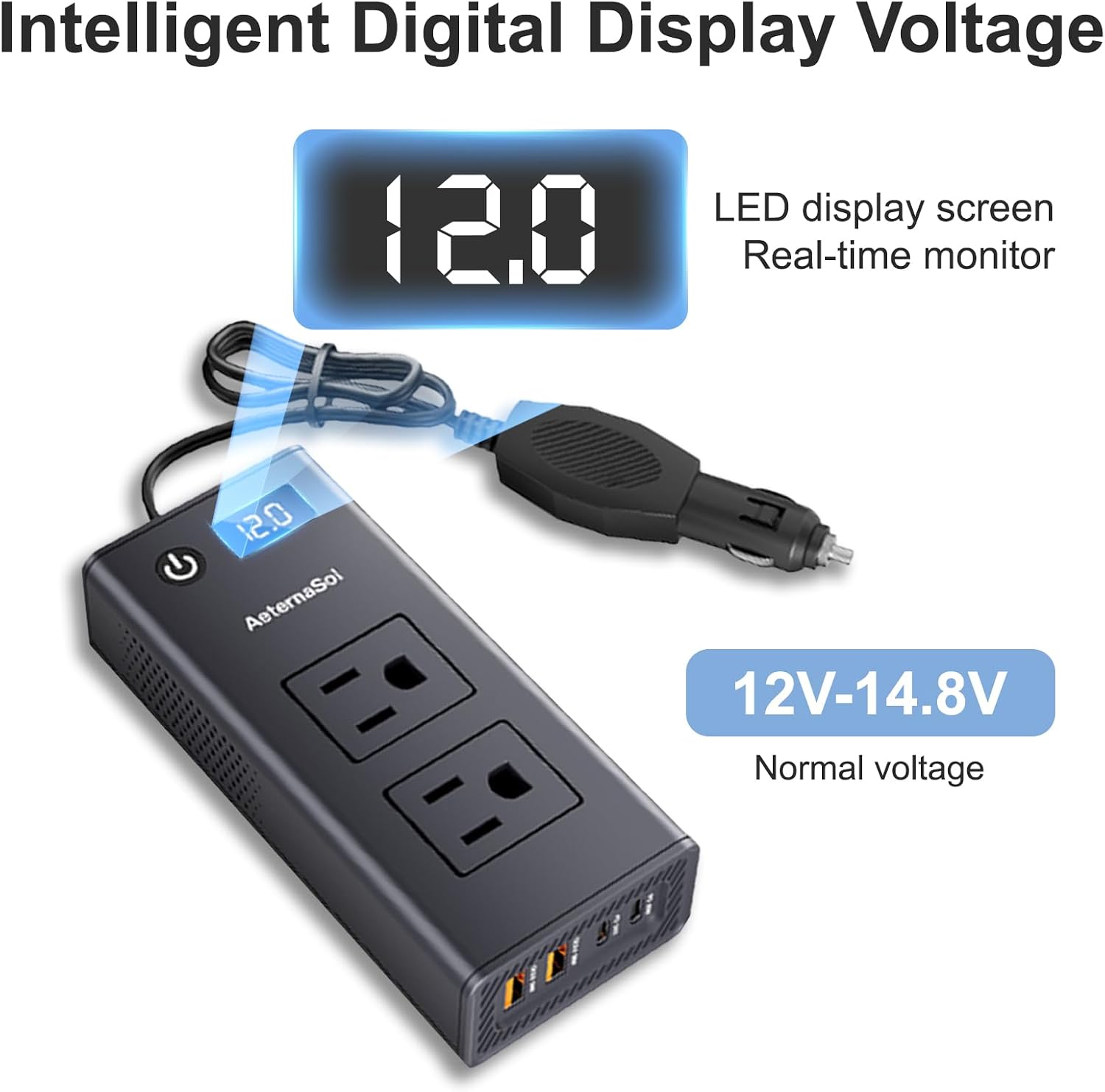 200W Portable 12V to 110v Car Charger Power Inverters for Vehicles | 36W USB-A, Fast Charging USB-C, Dual AC Outlets, Cigarette Lighter Adapter for Laptop/Camping/Road trip essentials - Image 5