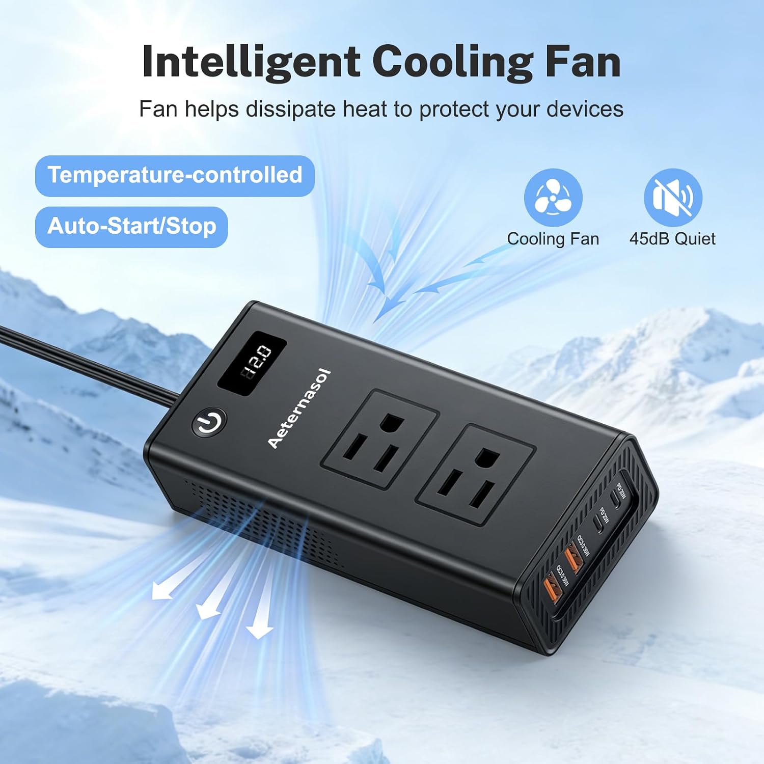 200W Portable 12V to 110v Car Charger Power Inverters for Vehicles | 36W USB-A, Fast Charging USB-C, Dual AC Outlets, Cigarette Lighter Adapter for Laptop/Camping/Road trip essentials - Image 6